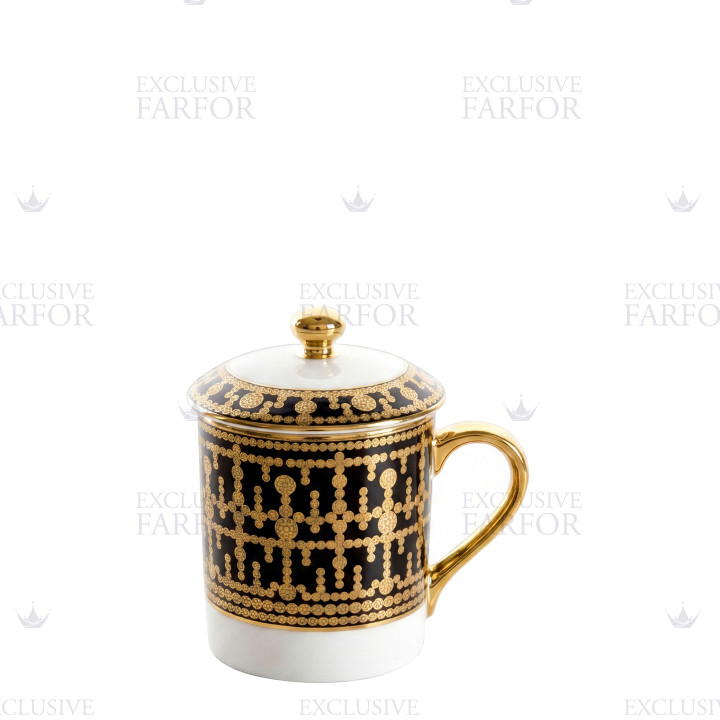 Кружка с крышкой 0,27л коллекции Tiara Noir Or бренда Haviland