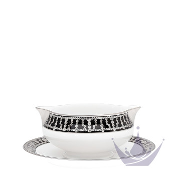 Соусник с подставкой 0,3л коллекции Tiara Noir Platin бренда Haviland