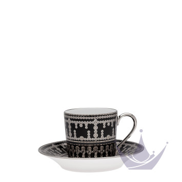 Чашка кофейная с блюдцем 0,075л коллекции Tiara Noir Platin бренда Haviland