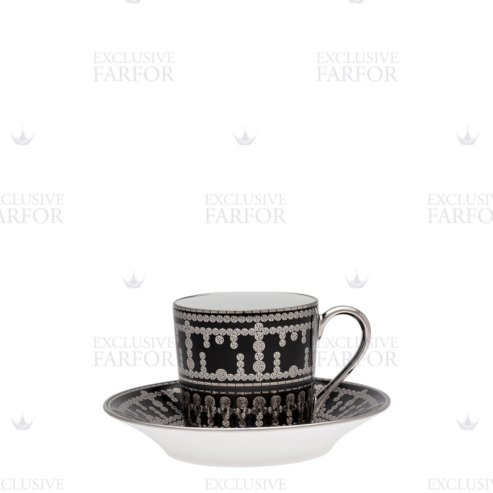 Чашка кофейная с блюдцем 0,075л коллекции Tiara Noir Platin бренда Haviland