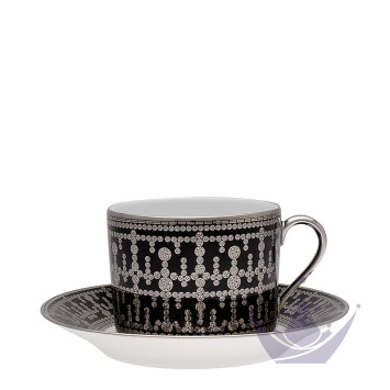 Чашка для завтрака с блюдцем 0,3л коллекции Tiara Noir Platin бренда Haviland