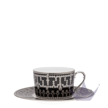 Чашка чайная с блюдцем 0,14л коллекции Tiara Noir Platin бренда Haviland