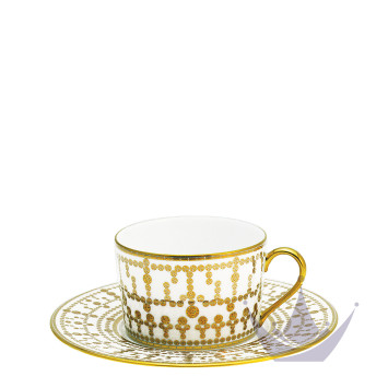 Чашка чайная с блюдцем 0,14л коллекции Tiara Or бренда Haviland