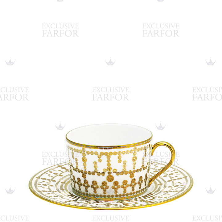 Чашка чайная с блюдцем 0,14л коллекции Tiara Or бренда Haviland