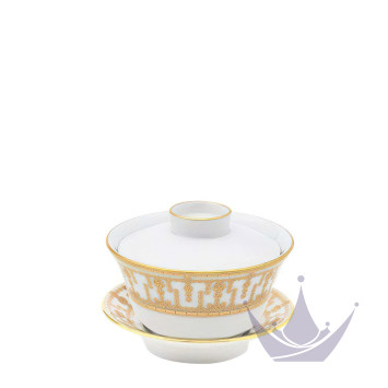 Чашка чайная с блюдцем и крышкой 0,13л коллекции Tiara Or бренда Haviland