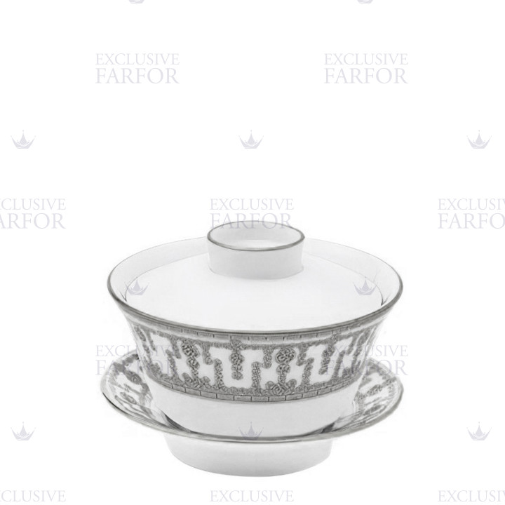 Чашка чайная с блюдцем и крышкой 0,13л коллекции Tiara Platin бренда Haviland