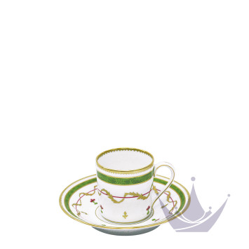 Чашка кофейная с блюдцем 0,075л коллекции Vieux Paris Vert бренда Haviland