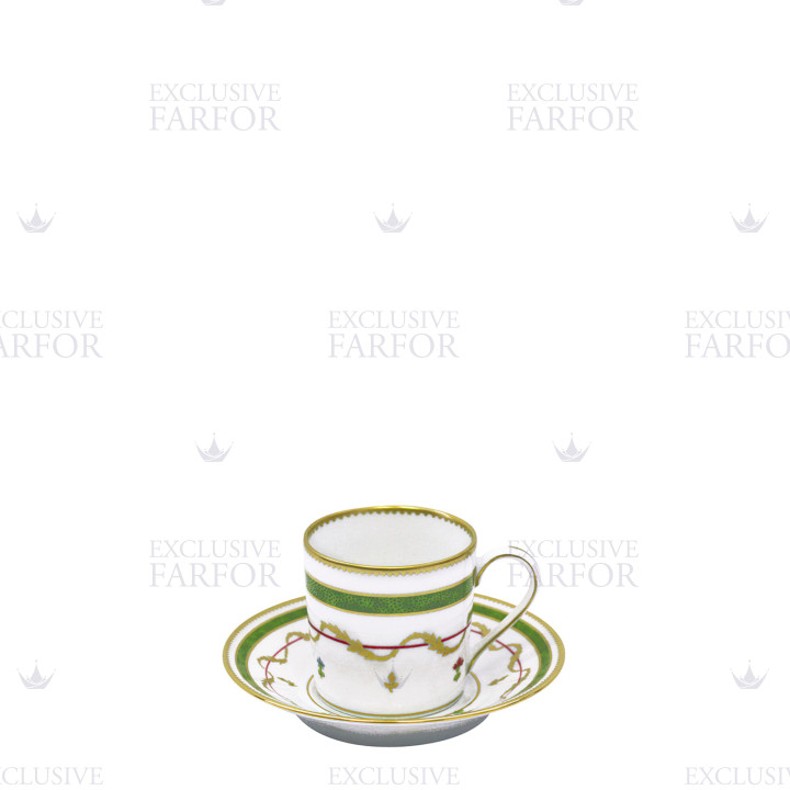 Чашка эспрессо с блюдцем 0,055л коллекции Vieux Paris Vert бренда Haviland