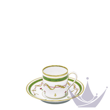 Чашка кофейная с блюдцем 0,08л коллекции Vieux Paris Vert бренда Haviland