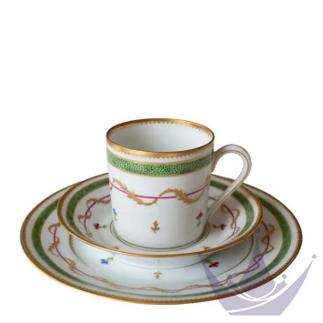 Чашка кофейная с блюдцем 0,08л коллекции Vieux Paris Vert бренда Haviland