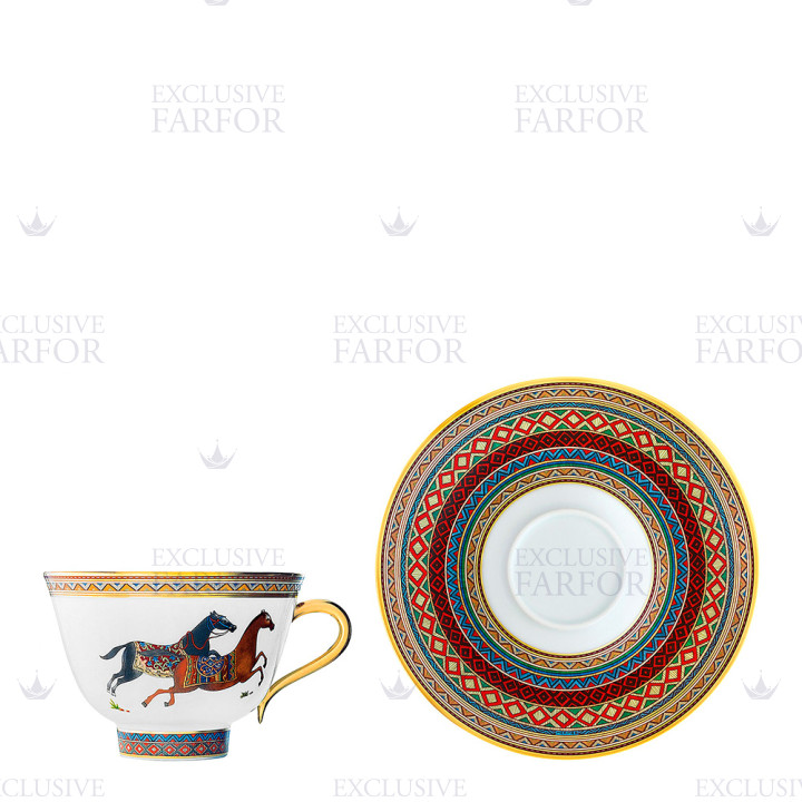 Чашка чайная с блюдцем № 1 230мл коллекции Cheval d'Orient бренда Hermes