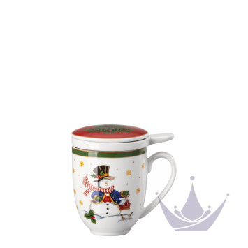 Кружка с крышкой и ситечком 0,4л коллекции Happy Wintertime бренда Hutschenreuther