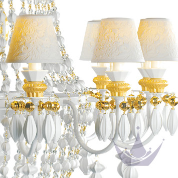 Люстра на 12 свечей (золотой / белый) 145 х 80см коллекции Winter Palace бренда Lladro