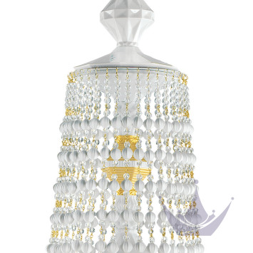 Люстра на 12 свечей (золотой / белый) 145 х 80см коллекции Winter Palace бренда Lladro