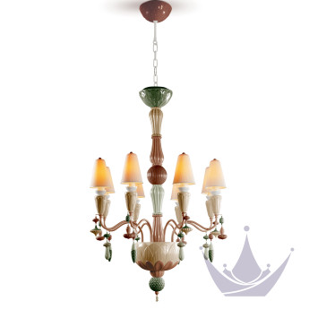 Люстра на 8 свечей (розовый / зеленый) 123 х 70см коллекции Ivy & Seed бренда Lladro