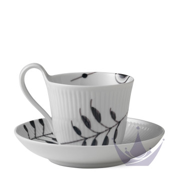 Чашка с блюдцем 0,25л коллекции Black Fluted Mega бренда Royal Copenhagen