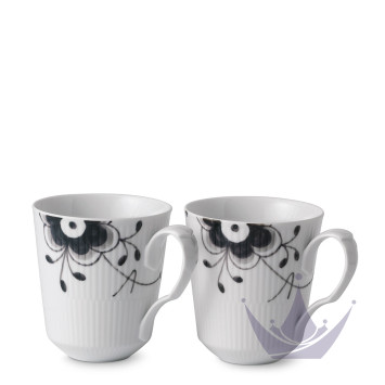 Кружка 0,37л, 2шт. коллекции Black Fluted Mega бренда Royal Copenhagen