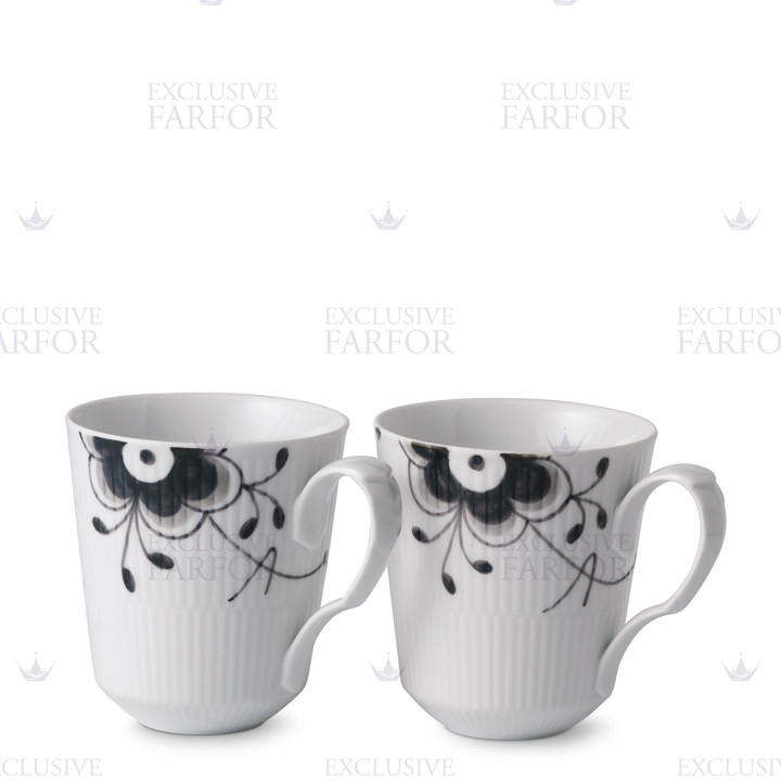Кружка 0,37л, 2шт. коллекции Black Fluted Mega бренда Royal Copenhagen