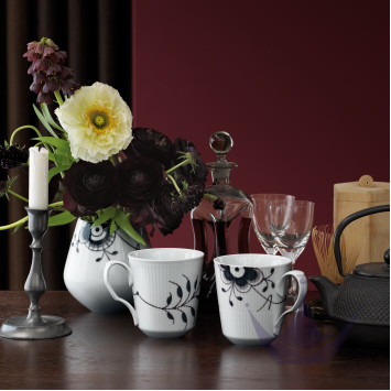 Кружка 0,37л, 2шт. коллекции Black Fluted Mega бренда Royal Copenhagen