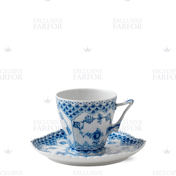 Чашка с блюдцем 0,14л коллекции Blue Fluted Full Lace бренда Royal Copenhagen