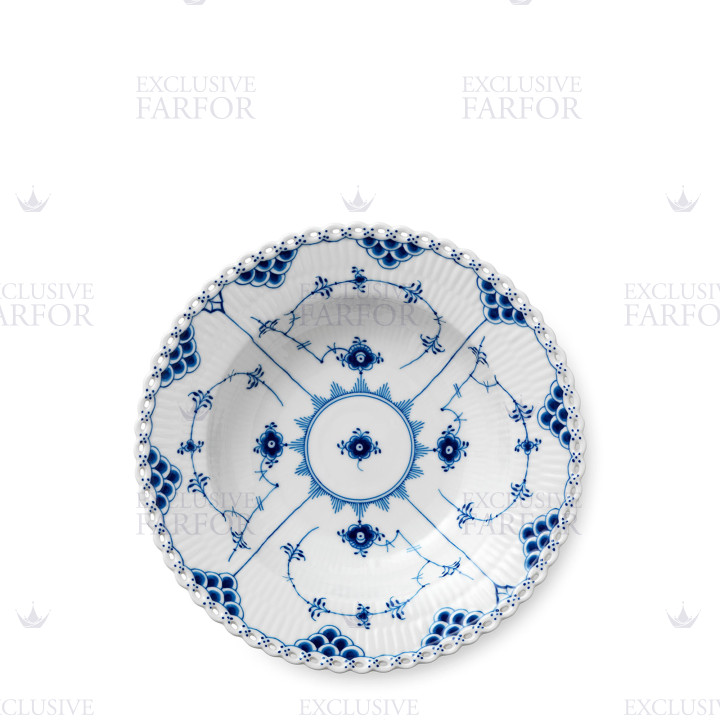 Тарелка глубокая 23см коллекции Blue Fluted Full Lace бренда Royal Copenhagen