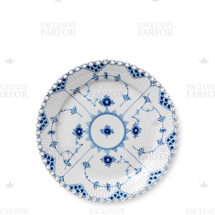 Тарелка главная 25см коллекции Blue Fluted Full Lace бренда Royal Copenhagen