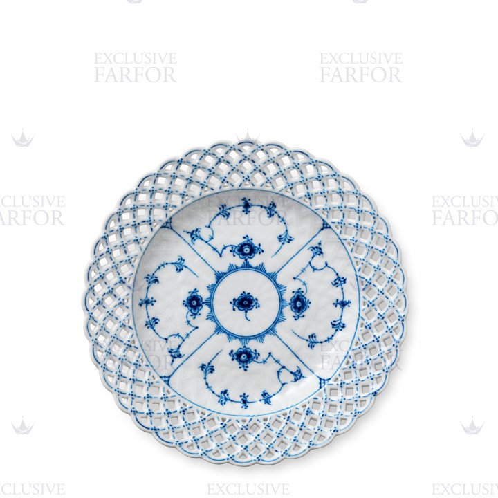 Тарелка 25см коллекции Blue Fluted Full Lace бренда Royal Copenhagen