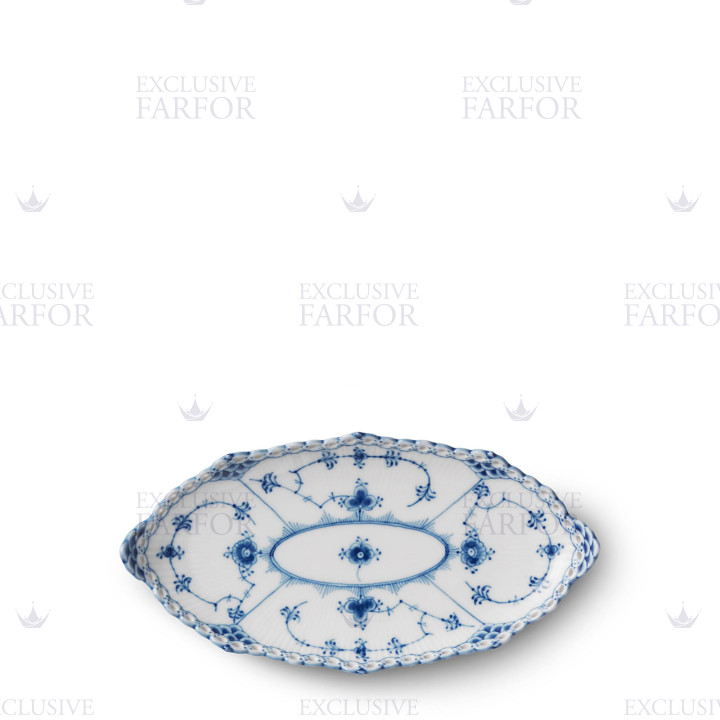 Блюдо овальное 24х12см коллекции Blue Fluted Full Lace бренда Royal Copenhagen
