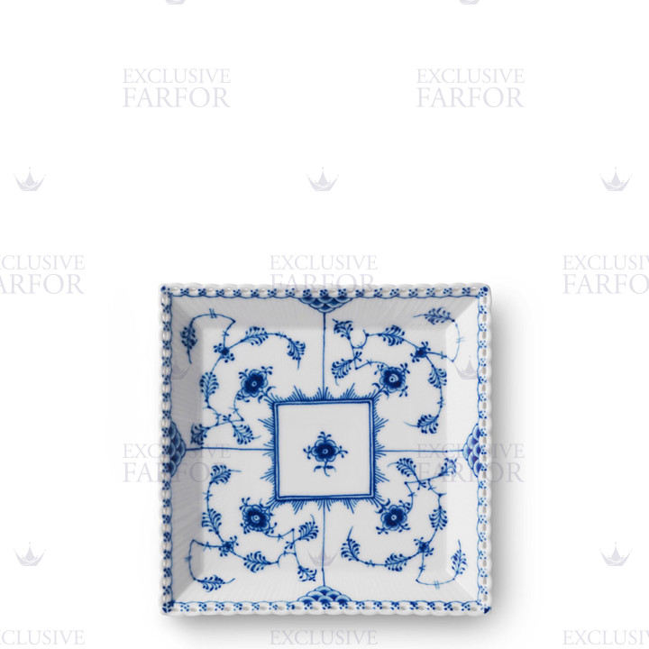 Чаша квадратная 14см коллекции Blue Fluted Full Lace бренда Royal Copenhagen