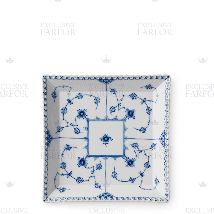 Чаша квадратная 21см коллекции Blue Fluted Full Lace бренда Royal Copenhagen