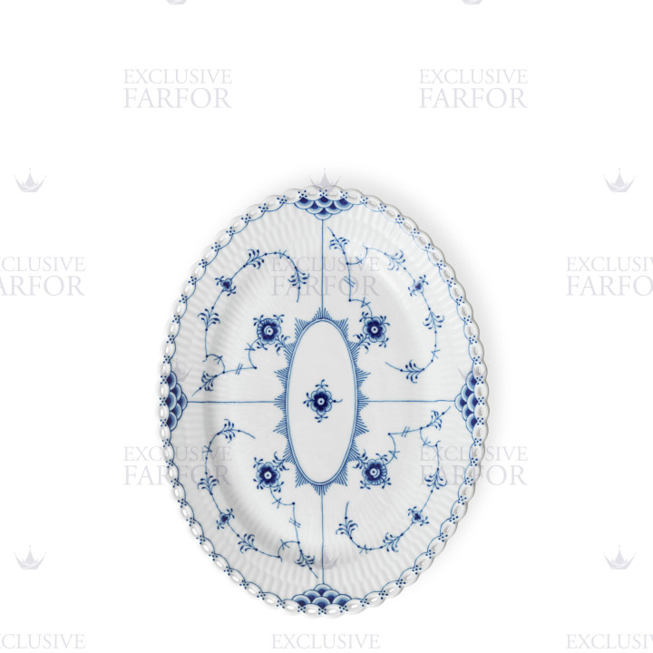 Блюдо овальное 25см коллекции Blue Fluted Full Lace бренда Royal Copenhagen