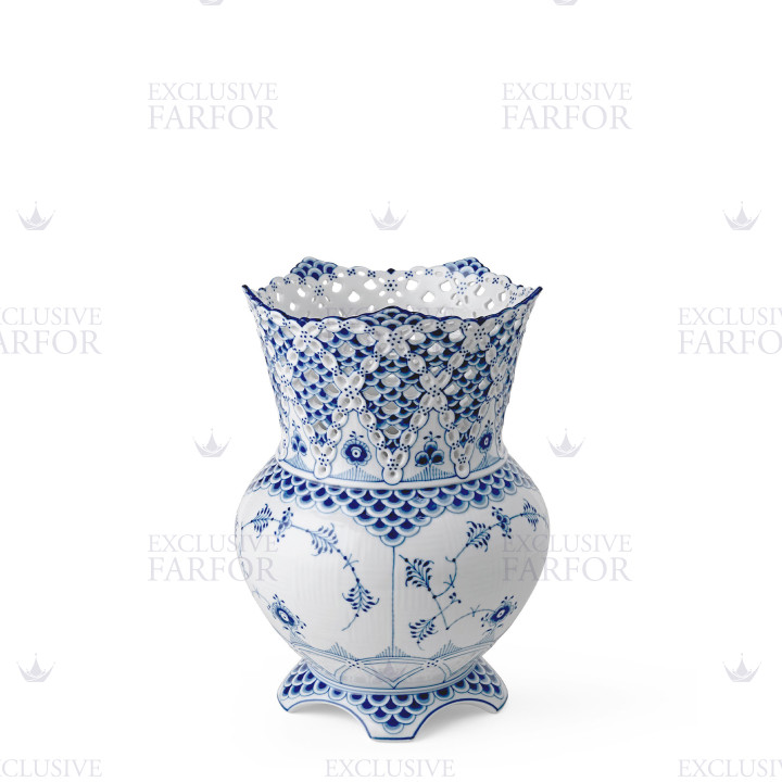 Ваза 22см коллекции Blue Fluted Full Lace бренда Royal Copenhagen