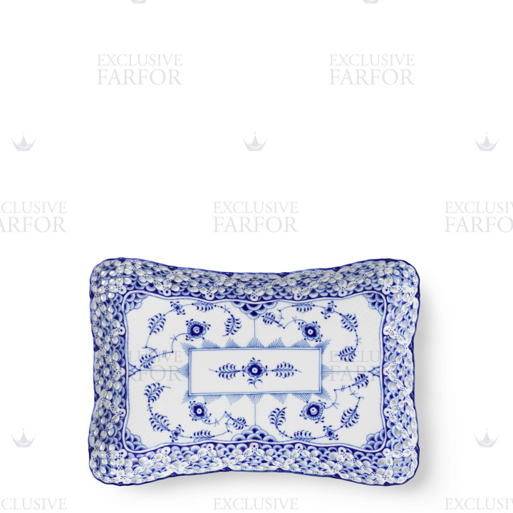Чаша прямоугольная 23,5х16см коллекции Blue Fluted Full Lace бренда Royal Copenhagen