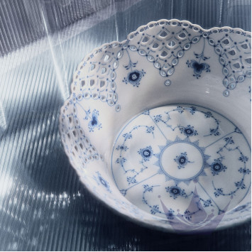 Корзина для фруктов 23см коллекции Blue Fluted Full Lace бренда Royal Copenhagen