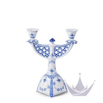 Канделябр на 2 свечи 25,5см коллекции Blue Fluted Full Lace бренда Royal Copenhagen