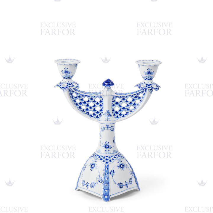 Канделябр на 2 свечи 25,5см коллекции Blue Fluted Full Lace бренда Royal Copenhagen
