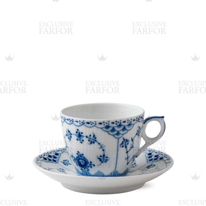 Чашка с блюдцем 0,17л коллекции Blue Fluted Half Lace бренда Royal Copenhagen