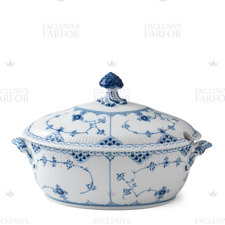 Супница 2л коллекции Blue Fluted Half Lace бренда Royal Copenhagen