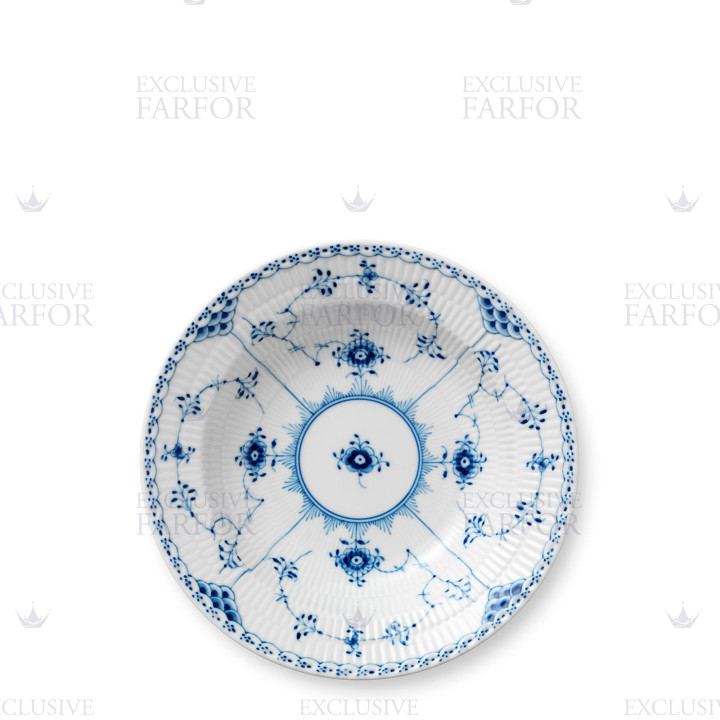 Тарелка глубокая 21см коллекции Blue Fluted Half Lace бренда Royal Copenhagen