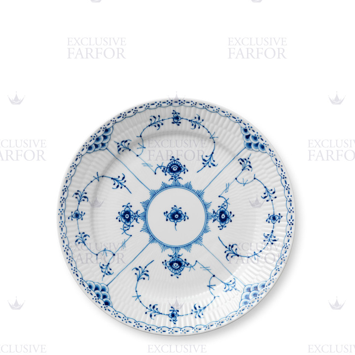 Тарелка главная 25см коллекции Blue Fluted Half Lace бренда Royal Copenhagen