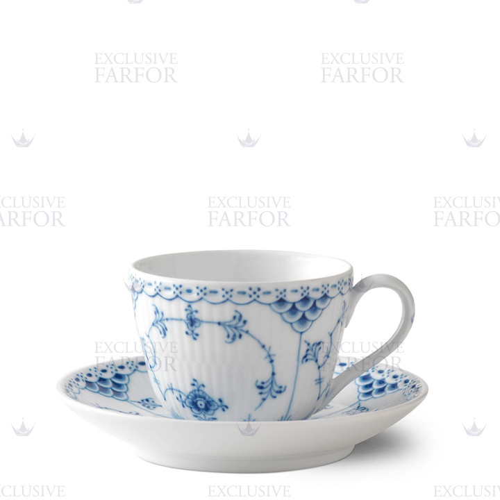 Чашка с блюдцем 0,2л коллекции Blue Fluted Half Lace бренда Royal Copenhagen