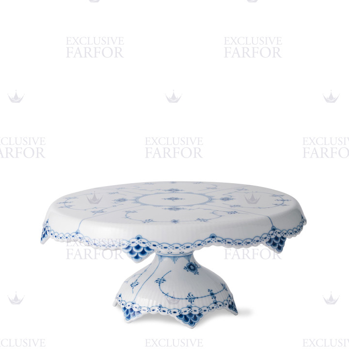 Блюдо на ножке 31см коллекции Blue Fluted Half Lace бренда Royal Copenhagen