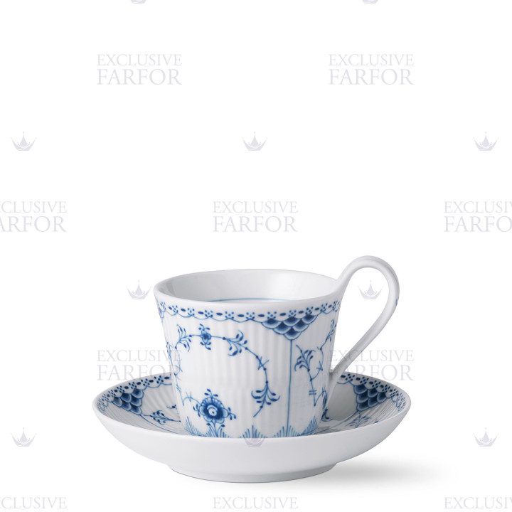 Чашка с блюдцем 0,24л коллекции Blue Fluted Half Lace бренда Royal Copenhagen