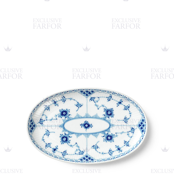 Блюдо овальное 23х15см коллекции Blue Fluted Half Lace бренда Royal Copenhagen
