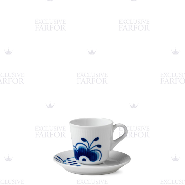 Чашка эспрессо с блюдцем 0,09л коллекции Blue Fluted Mega бренда Royal Copenhagen