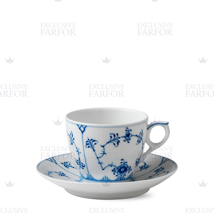 Чашка с блюдцем 0,17л коллекции Blue Fluted Plain бренда Royal Copenhagen