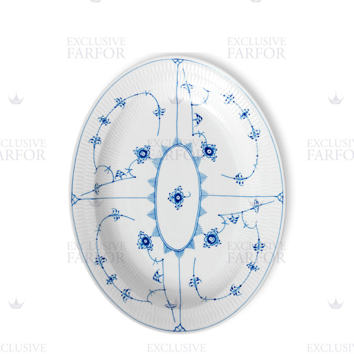 Блюдо овальное 36см коллекции Blue Fluted Plain бренда Royal Copenhagen