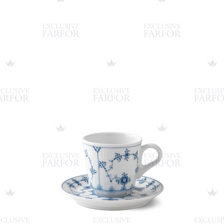 Чашка эспрессо с блюдцем 0,09л коллекции Blue Fluted Plain бренда Royal Copenhagen