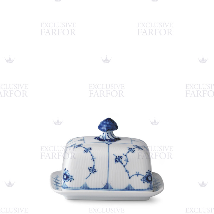 Масленка 15х12см коллекции Blue Fluted Plain бренда Royal Copenhagen