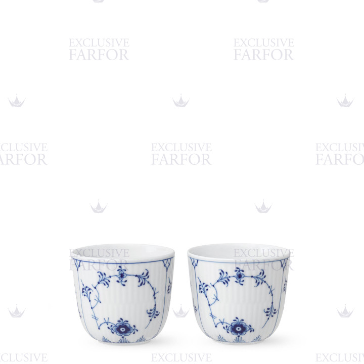 Настольный подсвечник 6см, 2шт. коллекции Blue Fluted Plain бренда Royal Copenhagen